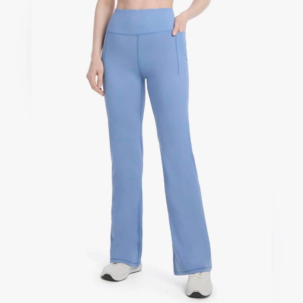 Jockey Women's Active Nylon Yoga Pants with Pockets-Size L- Island Blue